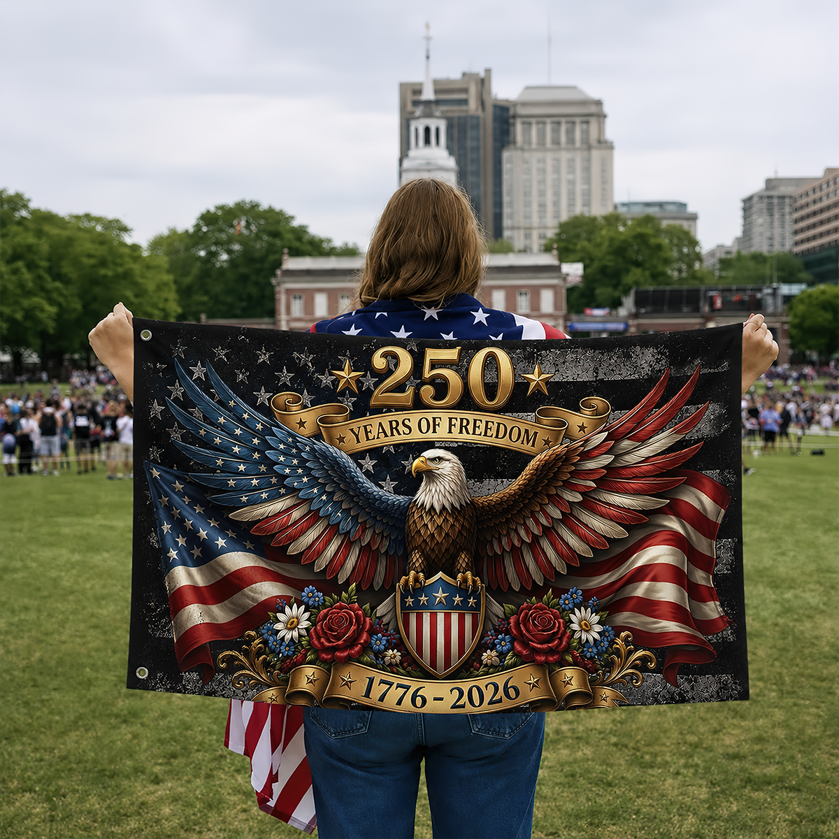 Flowers 250 Years Of America - House Flag United States
