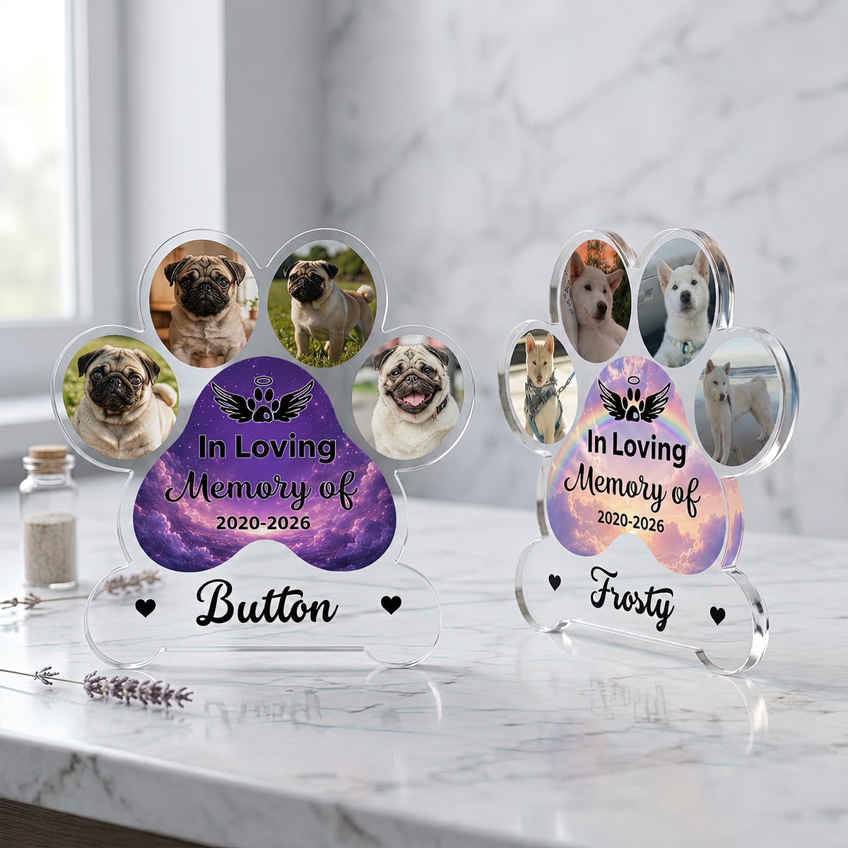 Customized Memorial Dog Loss Acrylic Block Desk Sign - Acrylic Block