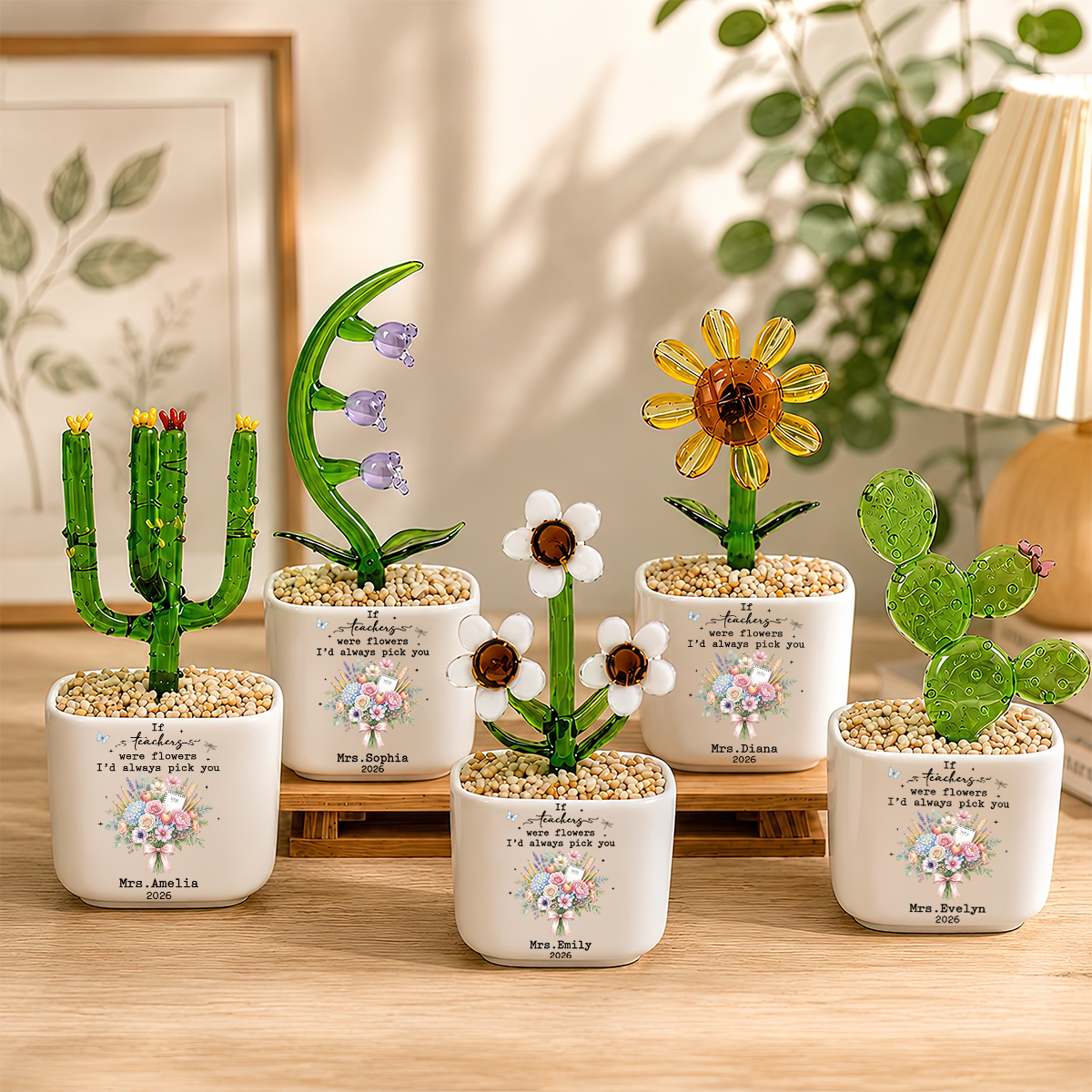 New Chapter Custom Going Away Gift for Coworker - Personalized Glass Flower Pot Retirement