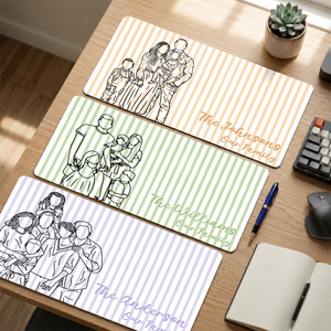 Portrait Photo Line - Personalized Leather Desk Mat