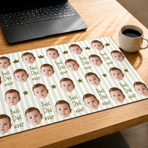 Custom Photo Stripe Theme - Personalized Leather Desk Mat