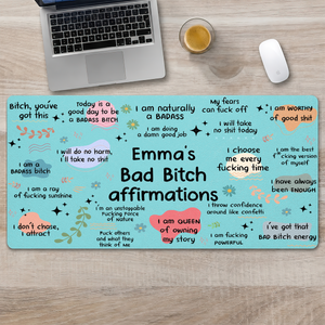Girl's Daily Affirmations - Personalized Leather Desk Mat