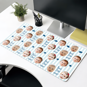 Custom Photo Stripe Theme - Personalized Leather Desk Mat