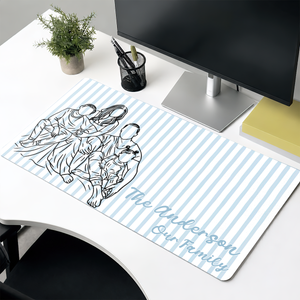 Portrait Photo Line - Personalized Leather Desk Mat