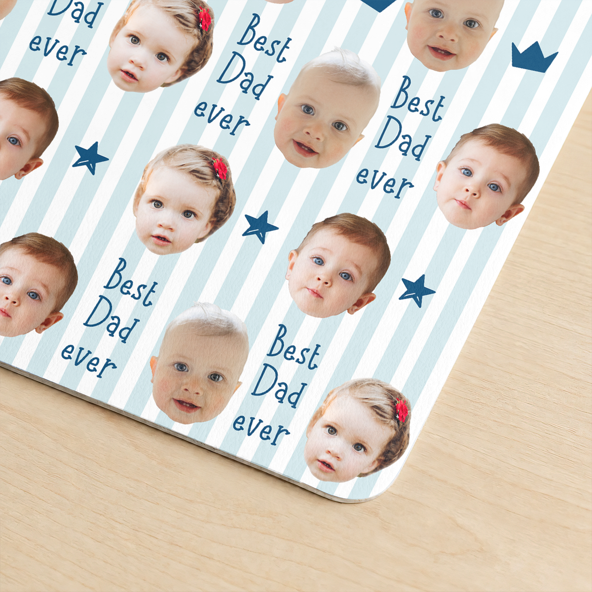 Custom Photo Stripe Theme - Personalized Leather Desk Mat