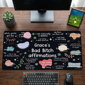 Girl's Daily Affirmations - Personalized Leather Desk Mat