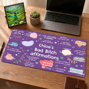 Girl's Daily Affirmations - Personalized Leather Desk Mat