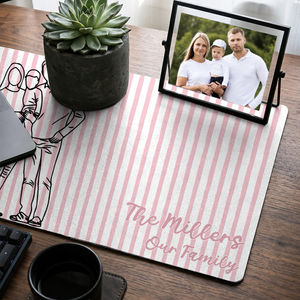 Portrait Photo Line - Personalized Leather Desk Mat