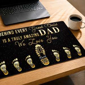 To My Dad - Gift For Father - Personalized Leather Desk Mat