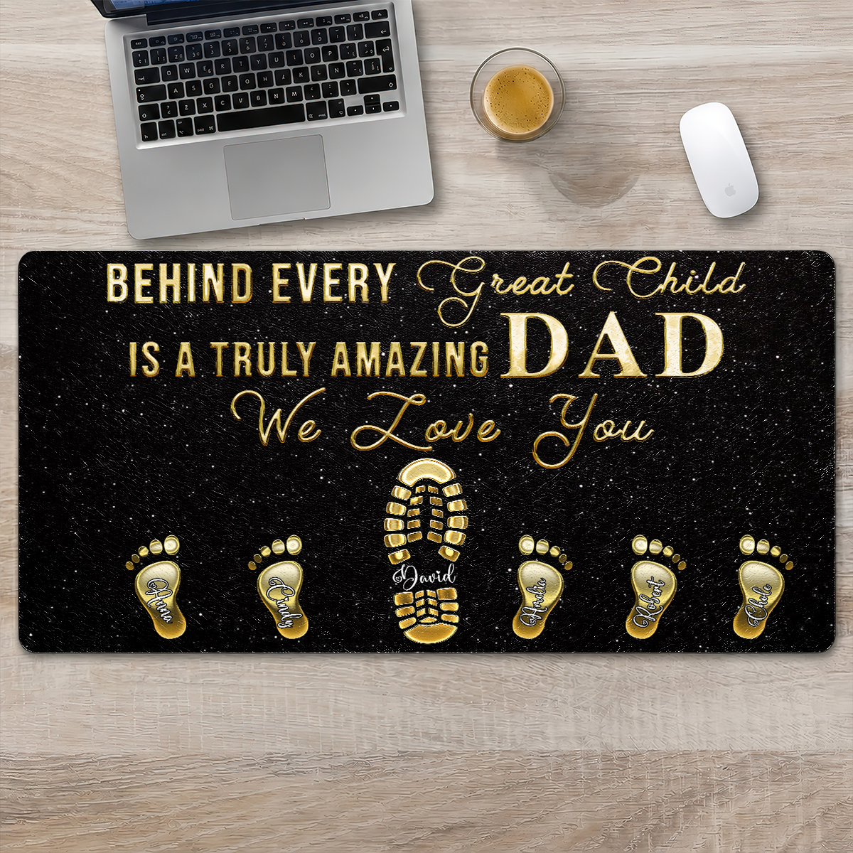 To My Dad - Gift For Father - Personalized Leather Desk Mat