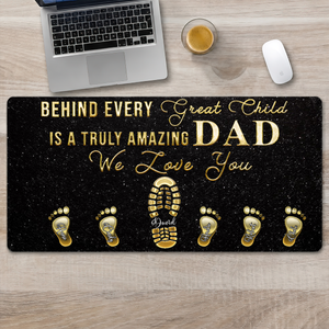 To My Dad - Gift For Father - Personalized Leather Desk Mat