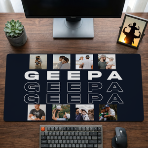 Custom Photo B&W - Gift For Father We Love You - Personalized Leather Desk Mat