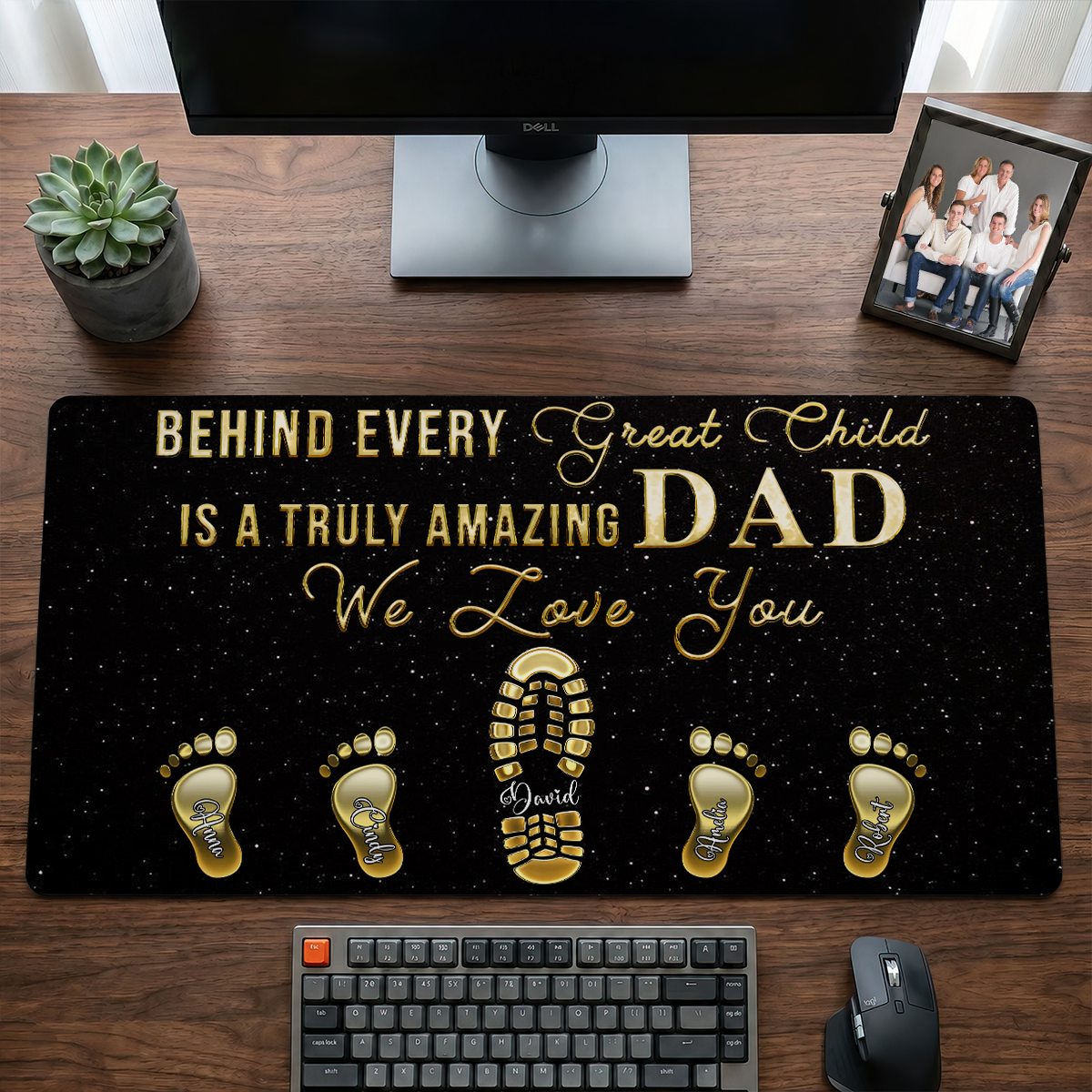 To My Dad - Gift For Father - Personalized Leather Desk Mat