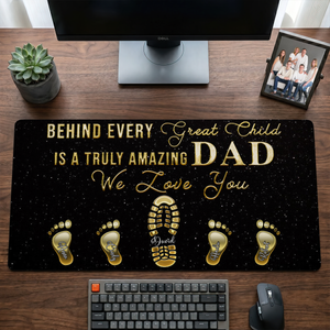 To My Dad - Gift For Father - Personalized Leather Desk Mat