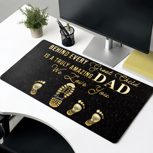 To My Dad - Gift For Father - Personalized Leather Desk Mat