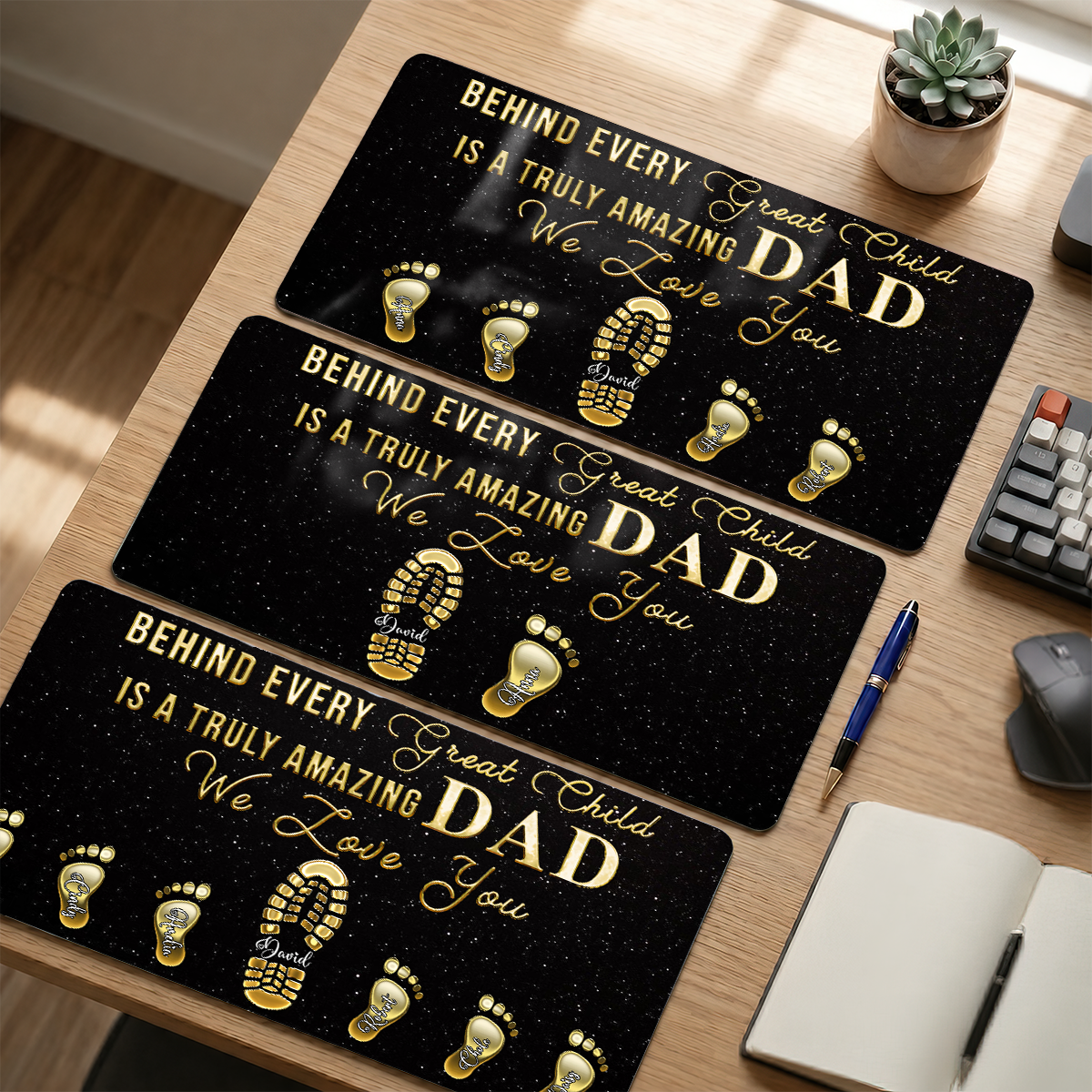To My Dad - Gift For Father - Personalized Leather Desk Mat