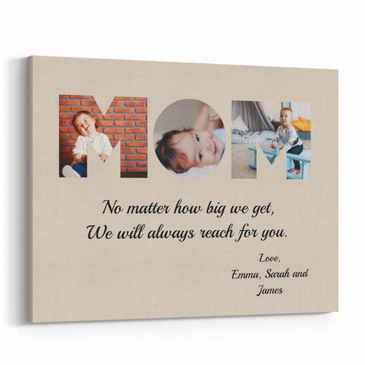 MOM DAD Custom Photos With Quote Canvas Print