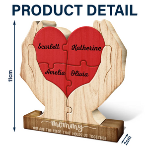 Mom You Are The Piece That Hold Us Together - Personalized Custom Shaped Wooden Puzzle