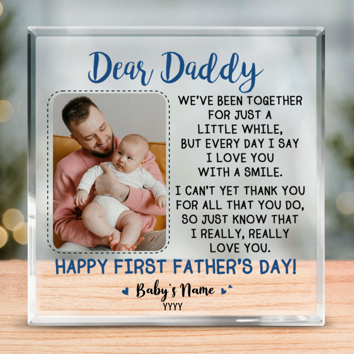 First Fathers Day Acrylic Plaque, Fathers Day Gift From Newborn, 1st Time Dad Gifts, New Dad Gifts From Mom