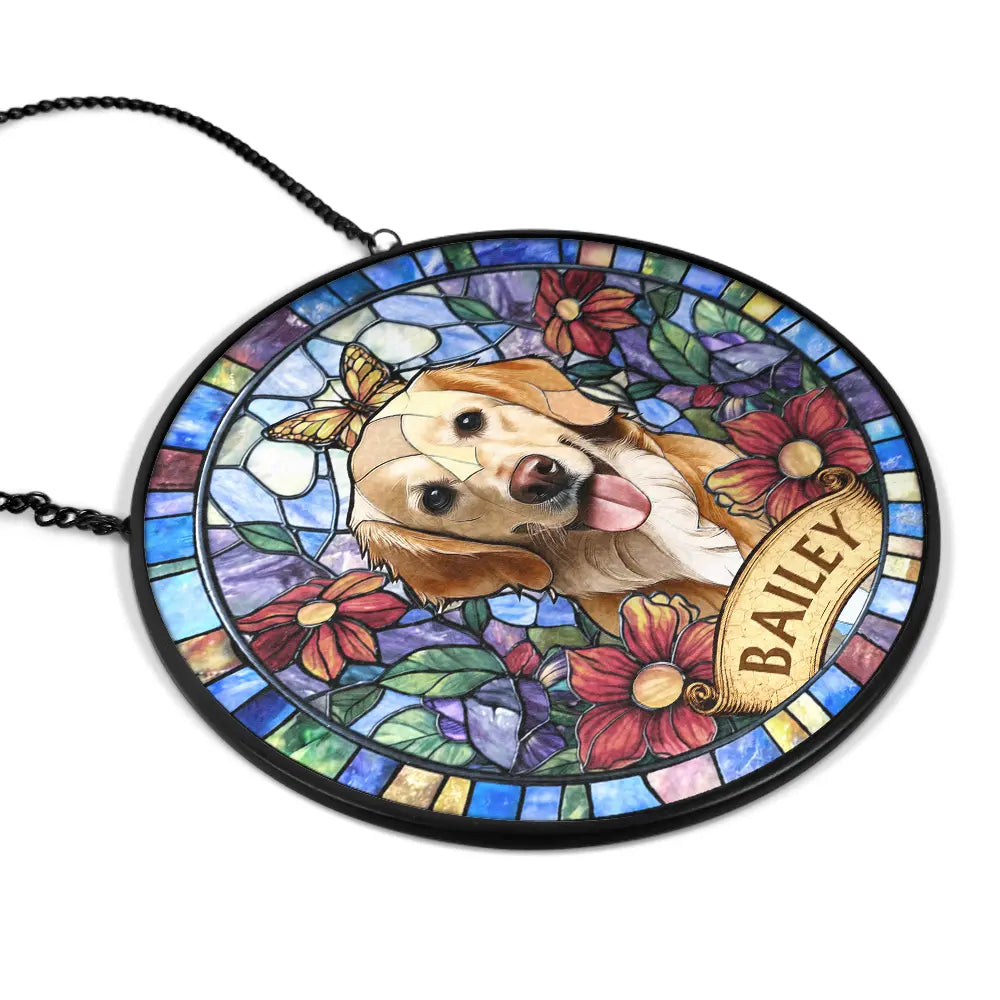 Custom Photo Stained Glass Portrait Dog Cat Family - Personalized Stained Glass Window Hanging Suncatcher MT271-NAH5597-MkWeb-1.jpg