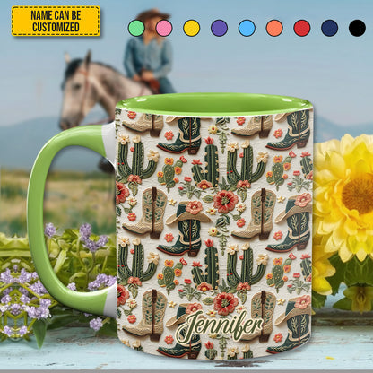 Cowgirl Boots Western - Personalized Cowgirl Accent Mug