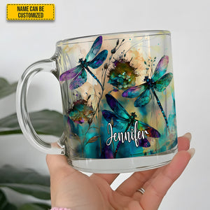 Dragonfly Colorful - Personalized Glass Mug