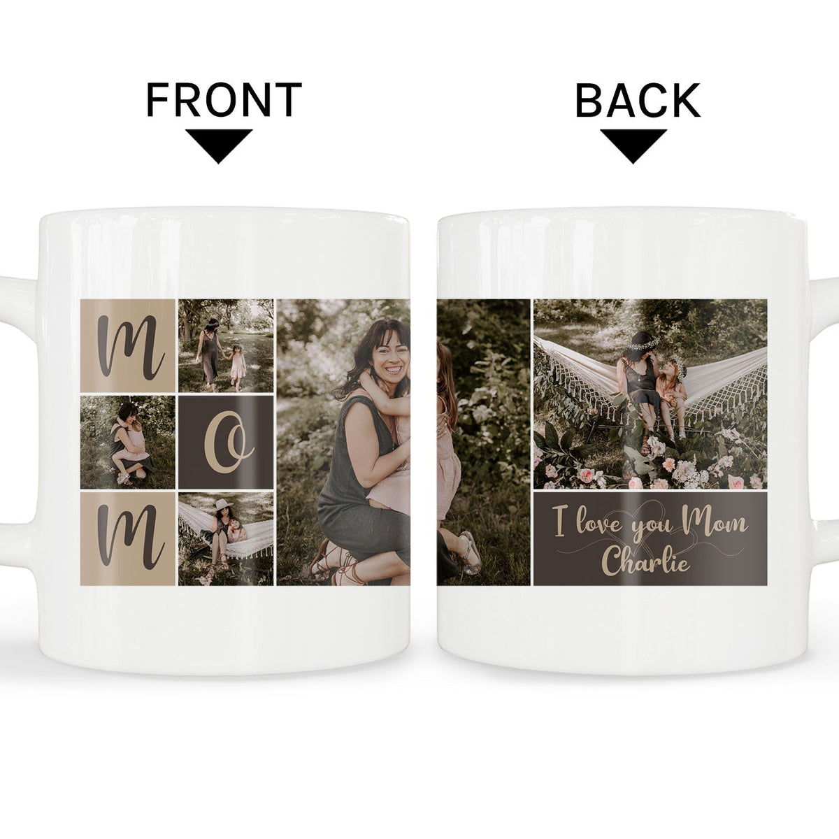 Custom Photo & Name I Love You Mom Mug - Personalized gift For Mom