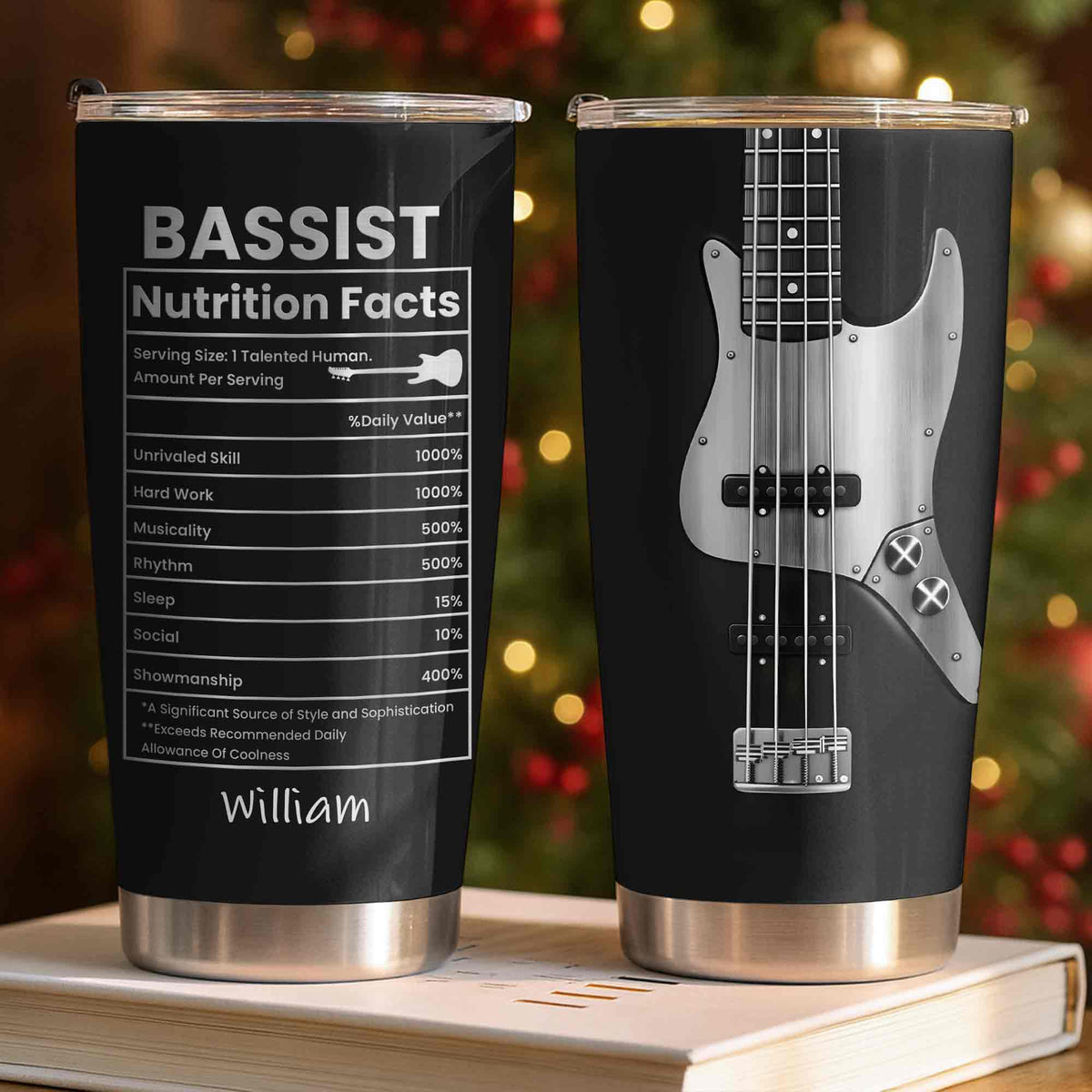 Bassist Nutrition Facts, Personalized Tumbler, Gift For Musicians