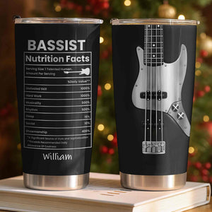Bassist Nutrition Facts, Personalized Tumbler, Gift For Musicians