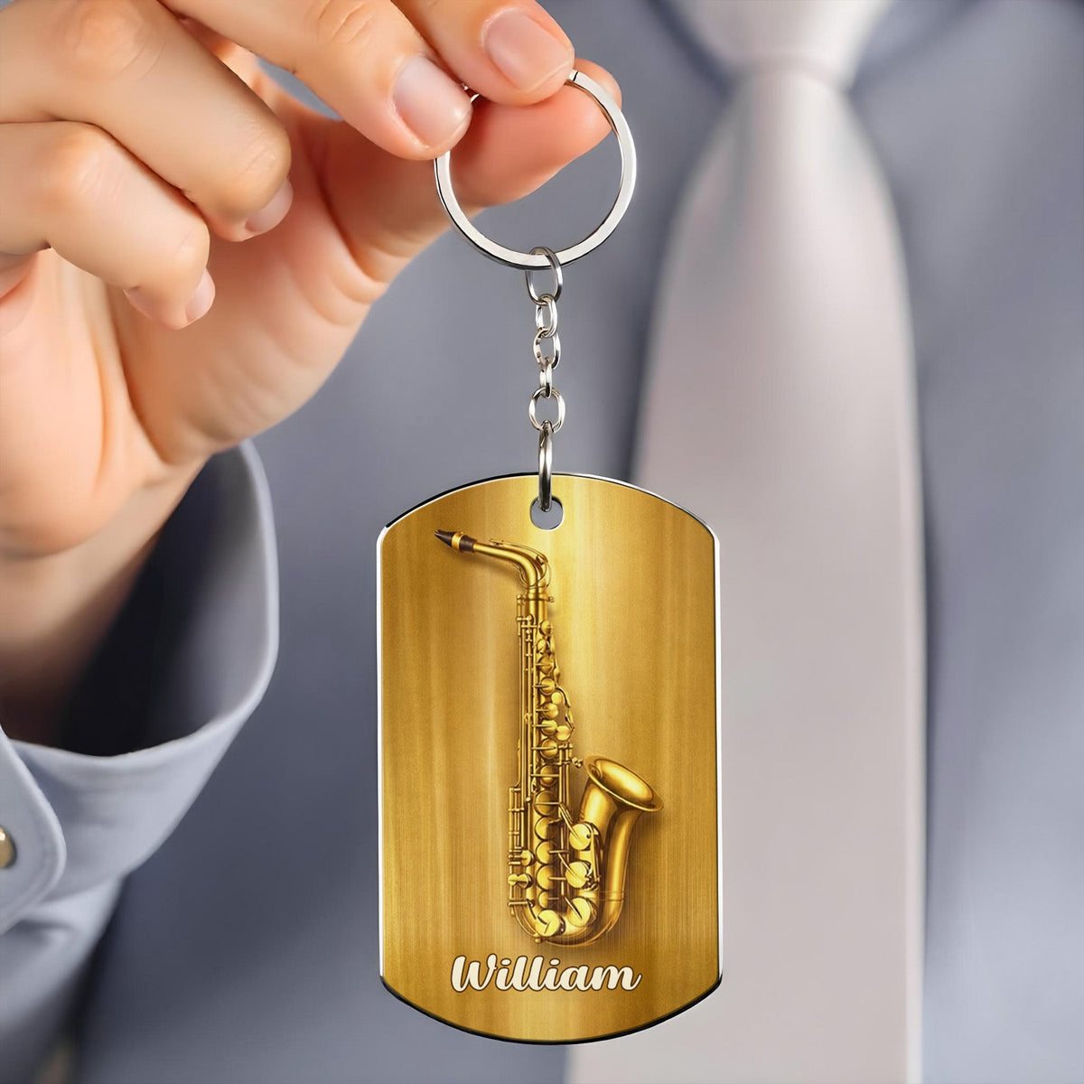 Saxophonist Nutrition Facts Keychain, Gift For Musicians and Jazz Lovers