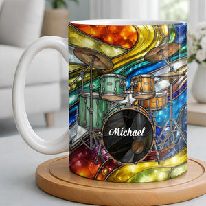 Music Is The Heartbeat Drum Set, Coffee Mug, Gift For Drummers