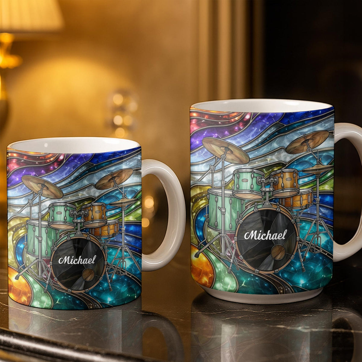 Music Is The Heartbeat Drum Set, Coffee Mug, Gift For Drummers