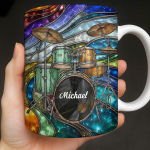 Music Is The Heartbeat Drum Set, Coffee Mug, Gift For Drummers