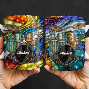 Music Is The Heartbeat Drum Set, Coffee Mug, Gift For Drummers
