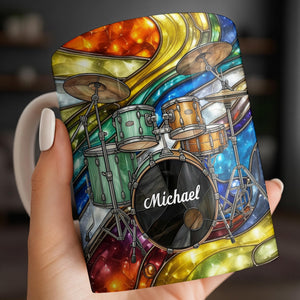 Music Is The Heartbeat Drum Set, Coffee Mug, Gift For Drummers