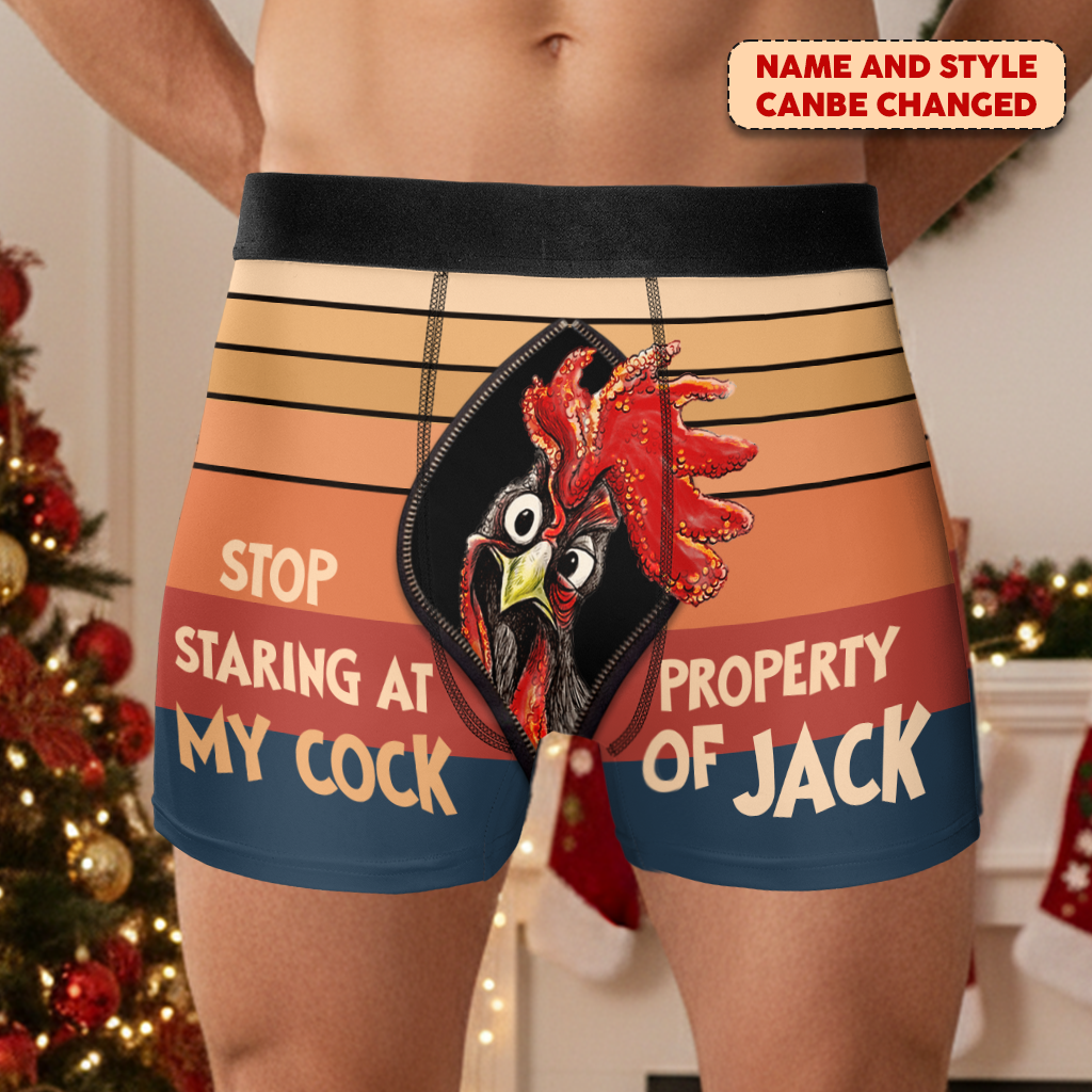 Funny Chicken Men's Boxer Briefs - Personalized Couple Men s Boxer Briefs