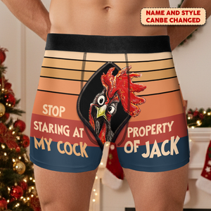 Funny Chicken Men's Boxer Briefs - Personalized Couple Men s Boxer Briefs