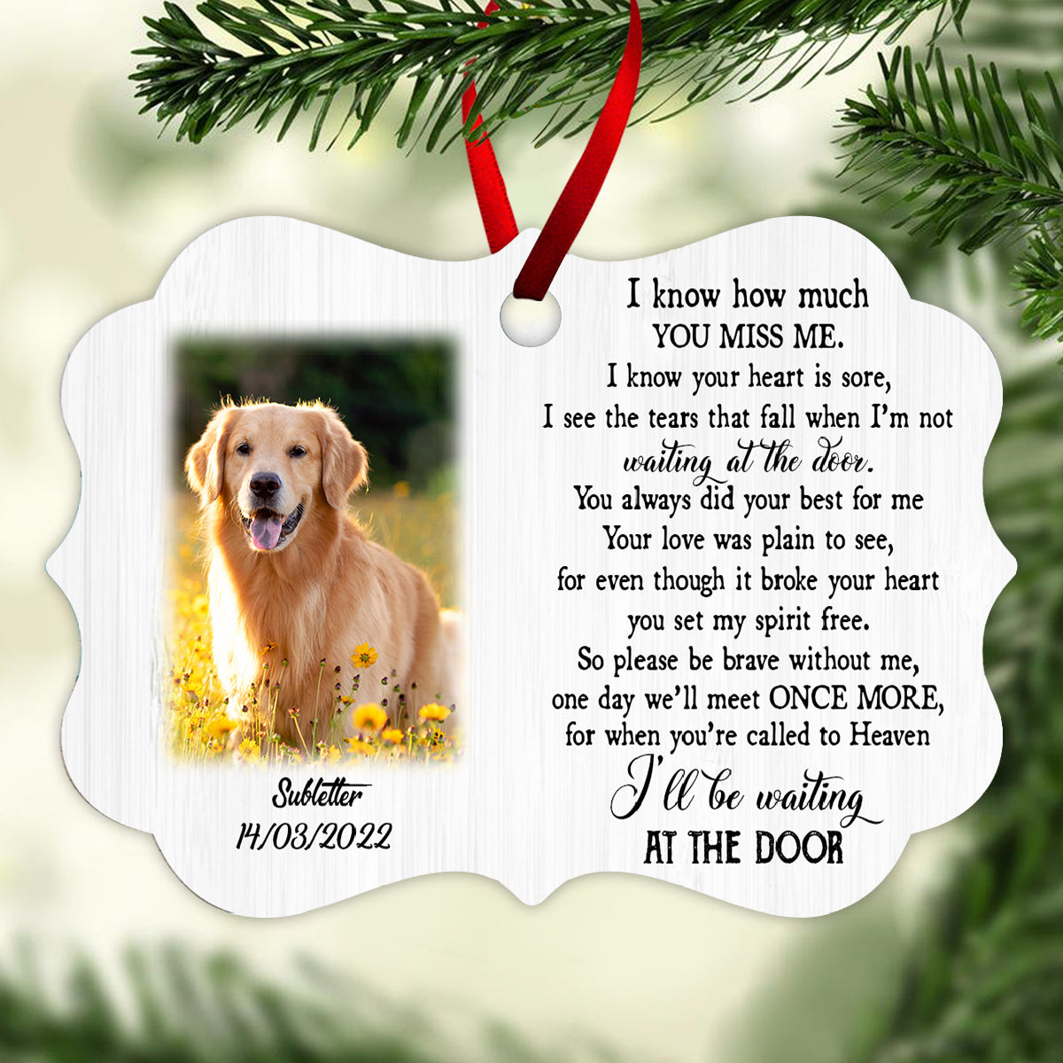 Always with you, Personalized Memorial Ornaments, Custom Photo Gift for Dog  Lovers