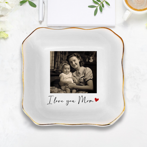Personalized Mom Photo Jewelry Dish: Ceramic Trinket Tray Gift for Mom, Mom Gift from Daughter, Thank You Mom,Mom Jewelry Dish,Birthday Gift