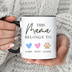 Personalized Mother's Day Mug for Mom, Custom Mama Coffee Cup with Kids & Pets Names, Unique Mother's Day Present
