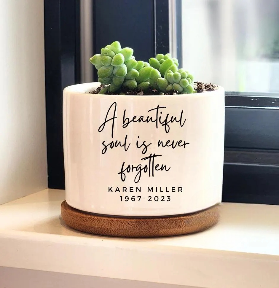 Memorial Gift, Celebration of Life, Personalized Condolences Gift, Memorial Planter, Gift for Grieving, Sorry For Your Loss, Succulent Pot