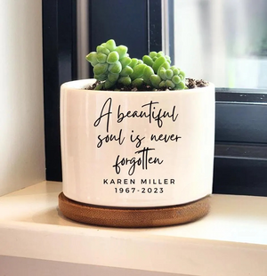 Memorial Gift, Celebration of Life, Personalized Condolences Gift, Memorial Planter, Gift for Grieving, Sorry For Your Loss, Succulent Pot