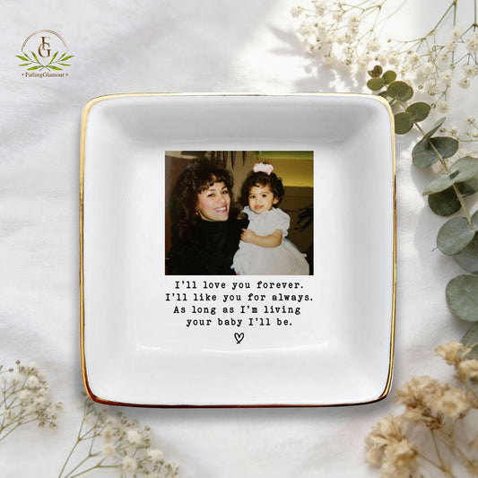 Custom Photo Mother of The Bride Jewelry Dish, Mother of The Bride Jewelry Plate, Custom Jewelry Tray for Mom, Wedding Favor Gift For Mom