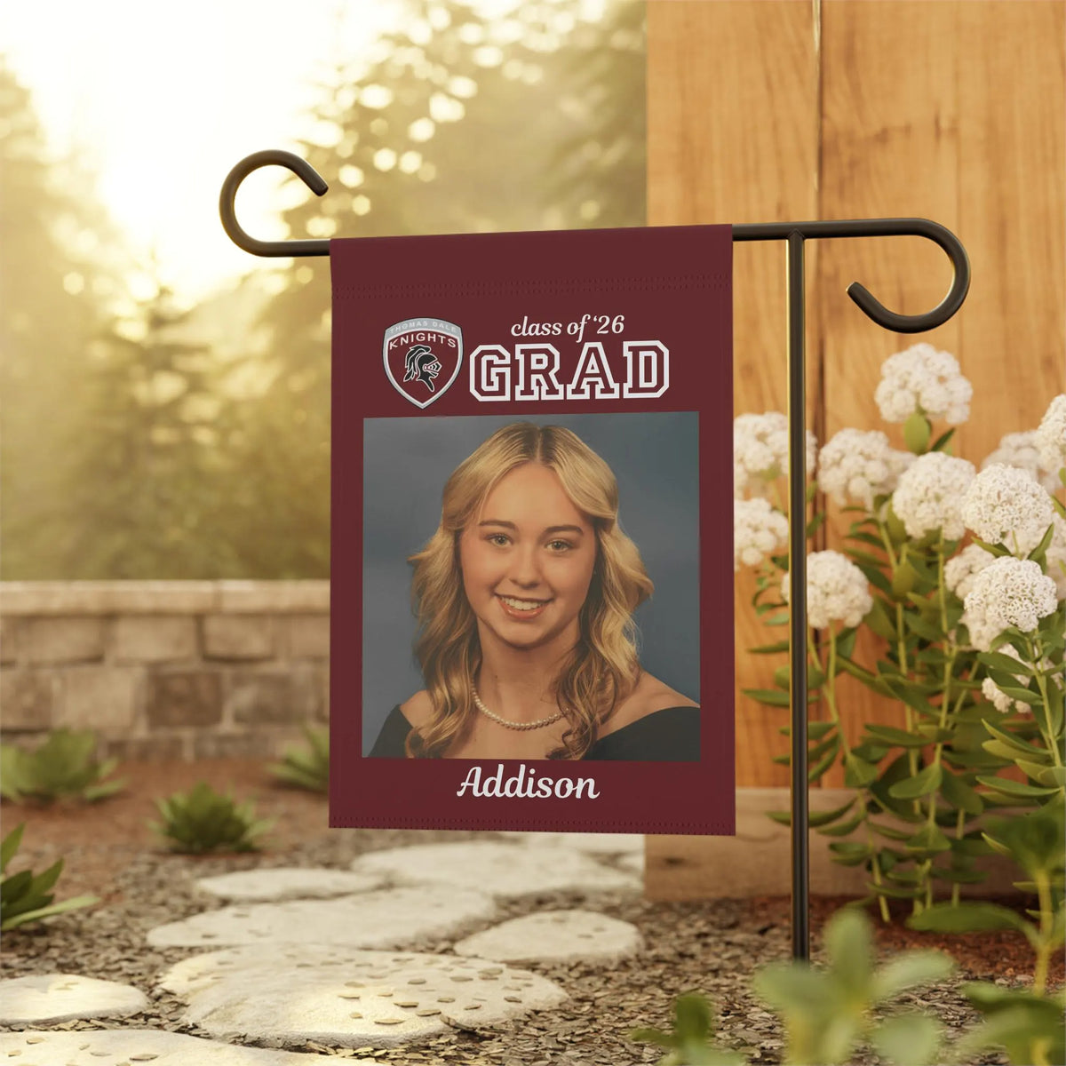 Class of 2026 Graduation Garden Flag with Photo | Custom Senior Yard Flag | Personalized Grad Banner | High School Senior Photo Flag