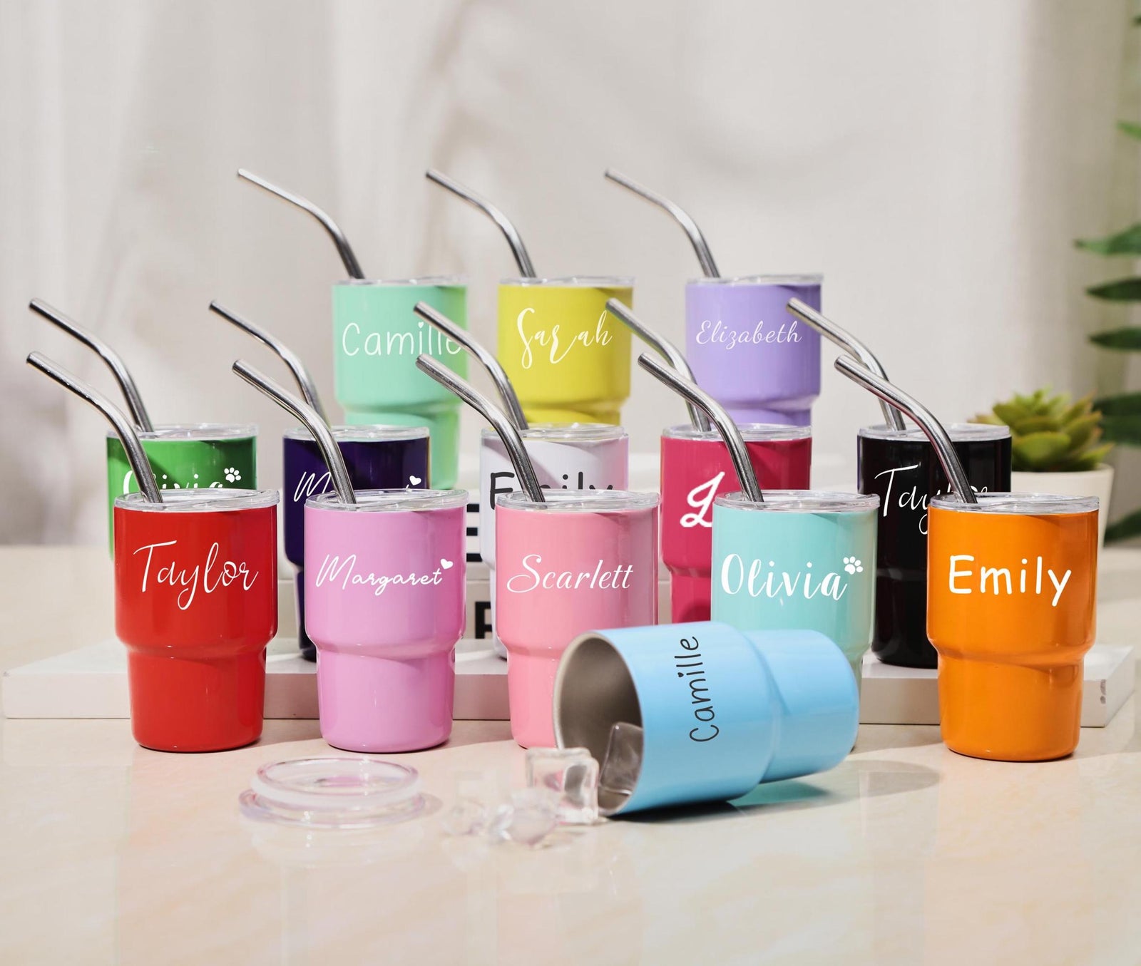 Personalized Mini Tumbler, Mini Shot Cup, Bridesmaid Gift, Custom 3oz Party Tumbler, Wedding Gifts, Bachelorette Party Girls Trip Group Gift