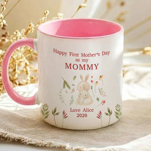 Personalized New Mom Mug, First Mother's Day Mugs Gifts for Moms, Custom Name Coffee Mug for New Mothers