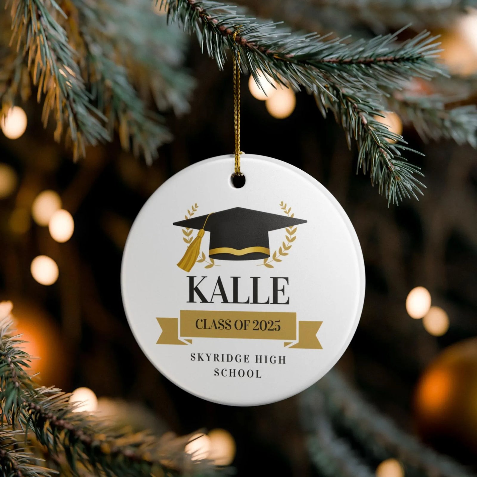 Personalized Graduation Ornament, Class of 2026 College University High School Custom Graduation Gift, Graduation Keepsake, Senior Ornament