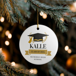Personalized Graduation Ornament, Class of 2026 College University High School Custom Graduation Gift, Graduation Keepsake, Senior Ornament