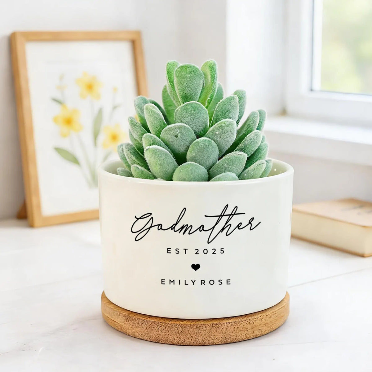 Personalized Godmother Flower Pot,Baptism Keepsake Gifts,Plant Pot For Godparents,Appreciation Gift,Mothers Day Gift,Godmother Proposal Gift