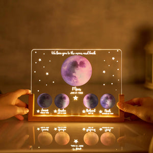 Personalized Moon Phase by Date, Custom Moon Phase Night Light, Mother s Day Gift, Gift For Mom, Custom Lunar By Date Gifts, Mama Gift